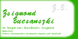 zsigmond bucsanszki business card