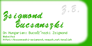 zsigmond bucsanszki business card